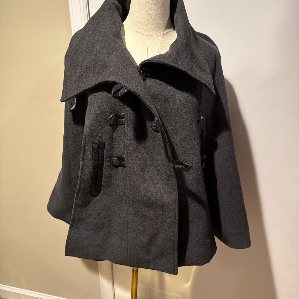 Gray Wool Cape over coat